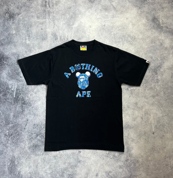 Bape x medicom bearbrick black tee