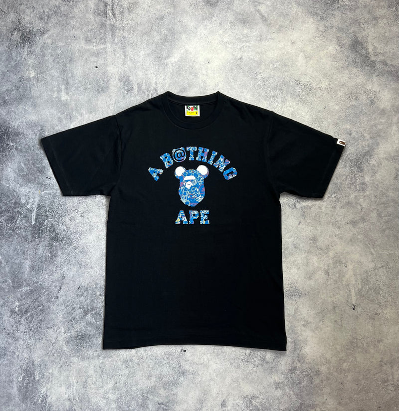 Bape x medicom bearbrick black tee