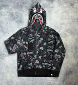 Bape Japanese tattoo camo shark full zip hoodie