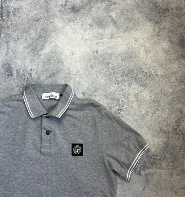 Stone island grey polo shirt