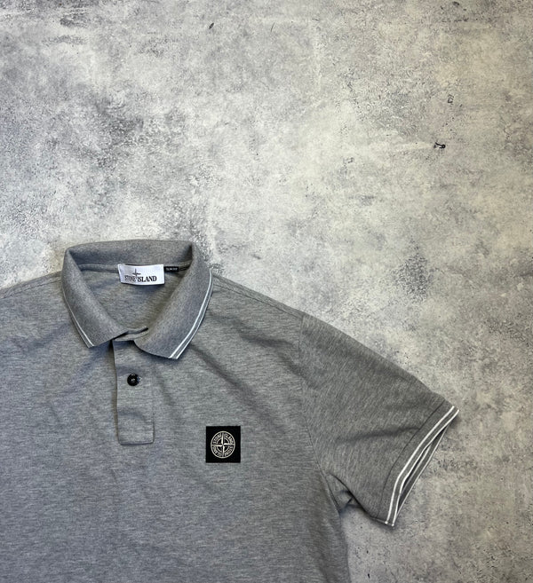 Stone island grey polo shirt