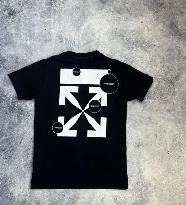 Off-white cut here black graphic tee