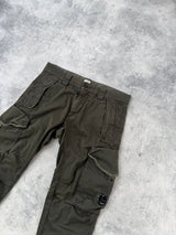 CP company ergonomic fit dark green cargo trousers