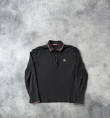 Moncler charcoal grey L/S polo shirt