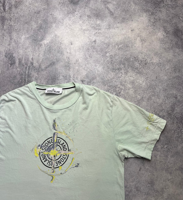 Stone island light green graphic tee