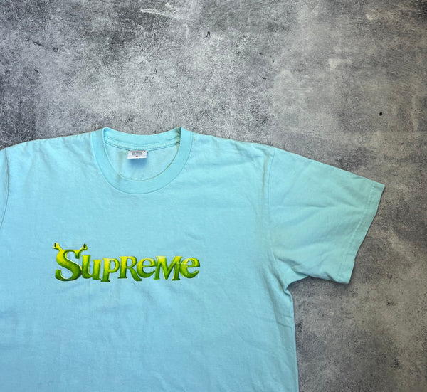 Supreme shrek baby blue tee