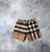 Burberry beige check swim shorts