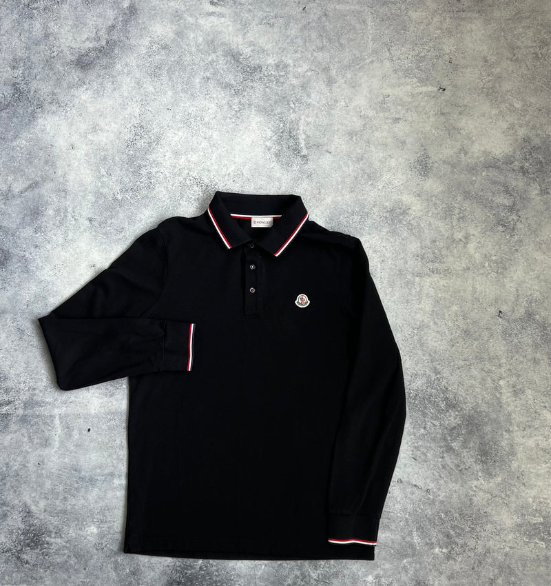 Moncler black L/S polo shirt