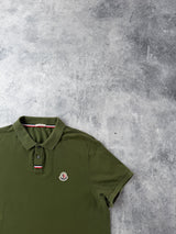 Moncler khaki green polo shirt