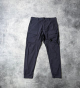 CP company navy stretch cotton cargo trousers
