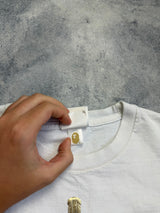 Bape blue camo shark graphic white tee