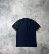 Prada navy blue polo shirt black badge