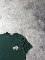 Moncler green double logo tee