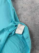 Moncler turquoise blue double logo tee