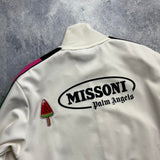 Palm angels x missoni cream track jacket