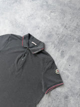 Moncler dark grey polo shirt