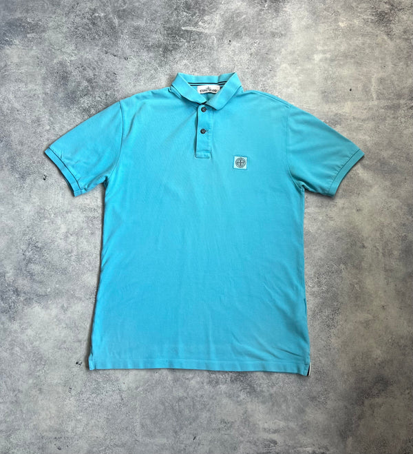 Stone island light blue polo shirt