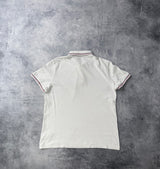 Moncler white polo shirt with arm logo