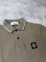 Stone island brown polo shirt