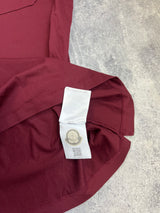 Moncler burgundy arm logo tee