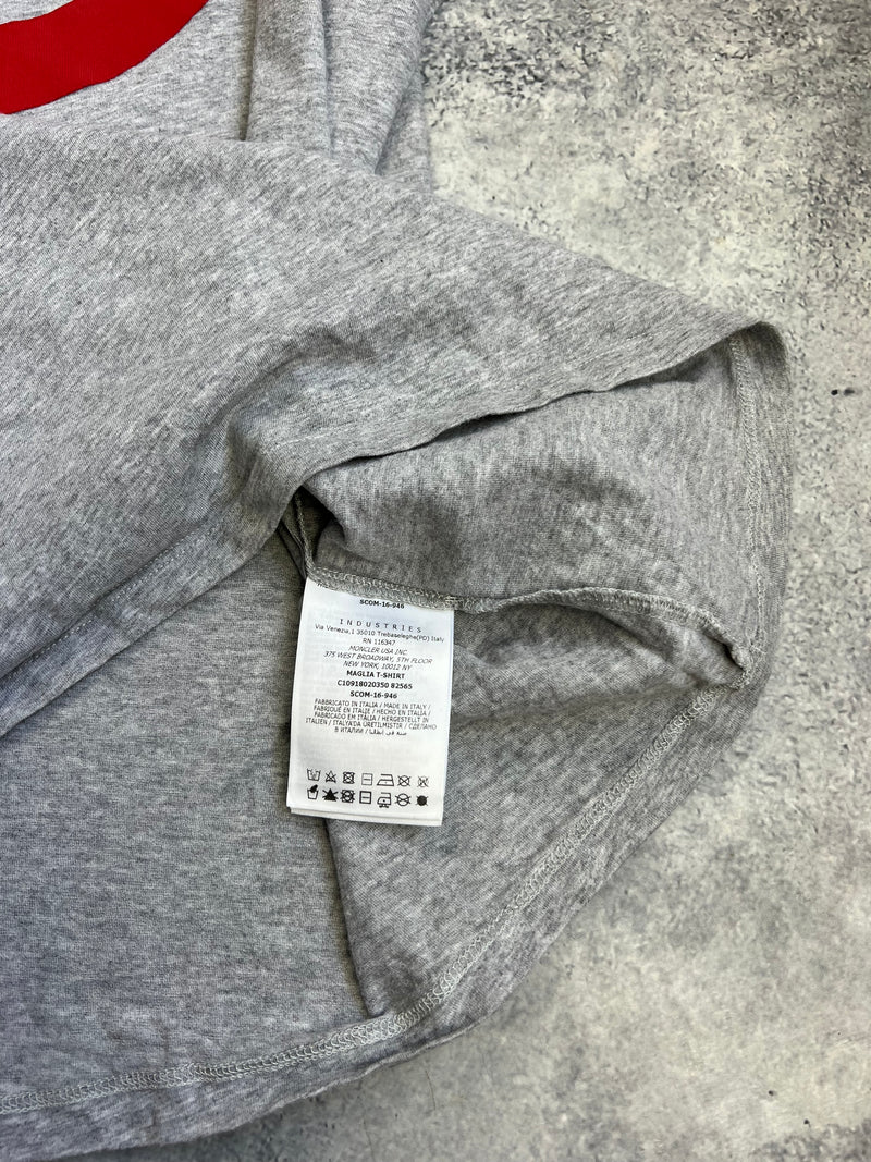 Moncler oversize logo grey tee