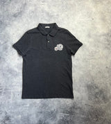 Moncler grey double logo polo shirt
