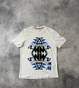 Moncler white graphic tee with arm logo