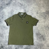 Stone island 2017 khaki green polo shirt