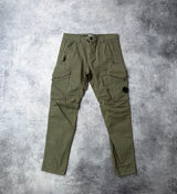 CP company khaki green ergonomic fit cargo trousers