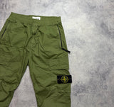 Stone island khaki cuffed cargo trousers