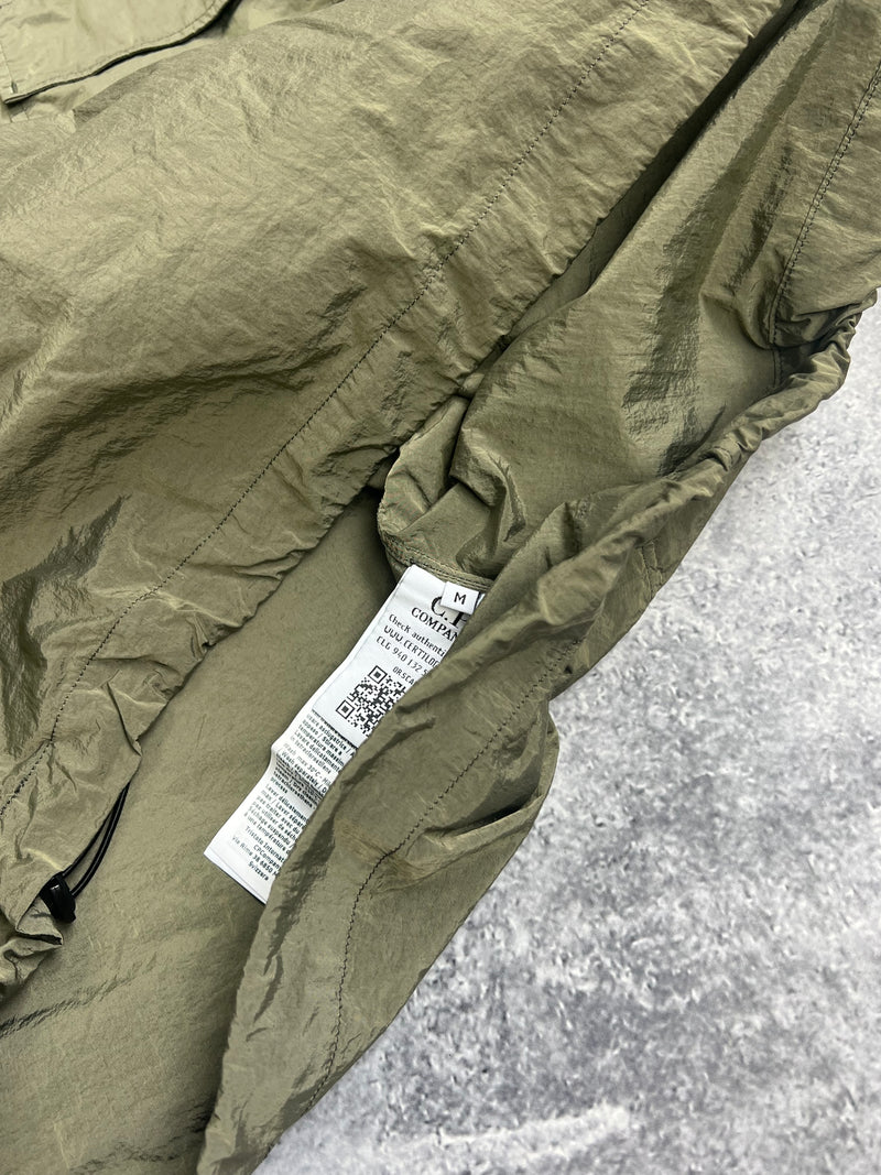 CP company 1/2 zip khaki nylon metal smock