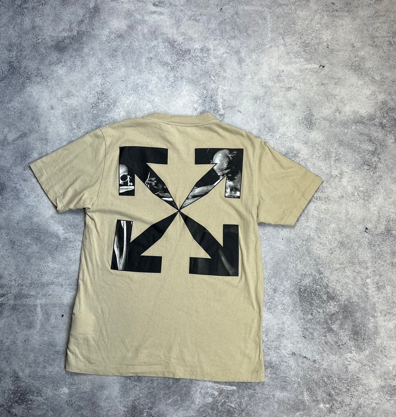 Off-white beige graphic tee