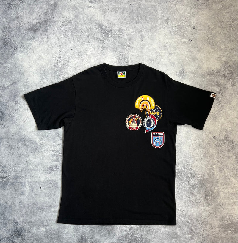 Bape SS20 black the return of Icarus patch tee