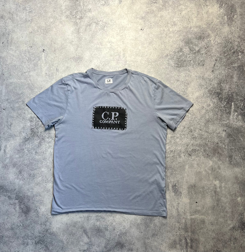 CP company grey block logo tee