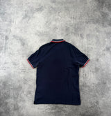 Prada navy polo shirt black badge
