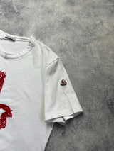 Moncler white stitch logo tee