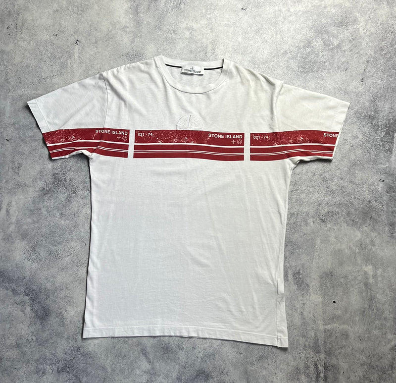 Stone island white graphic tee