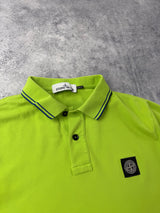 Stone island lime green polo shirt