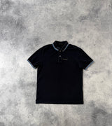 Prada navy polo shirt black badge