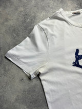 Moncler white stitch logo tee