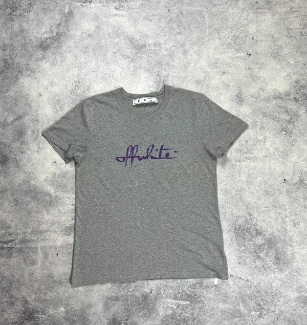 Off-white script grey women’s tee