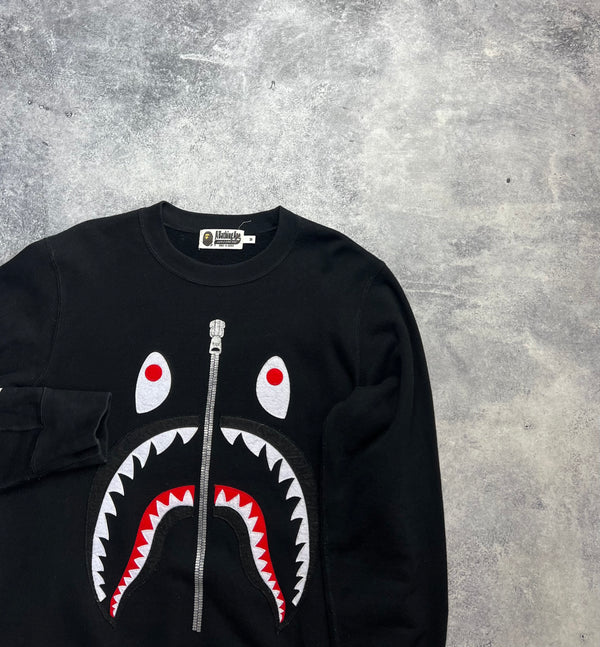 Bape black shark jumper