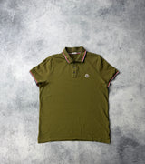Moncler khaki green polo shirt
