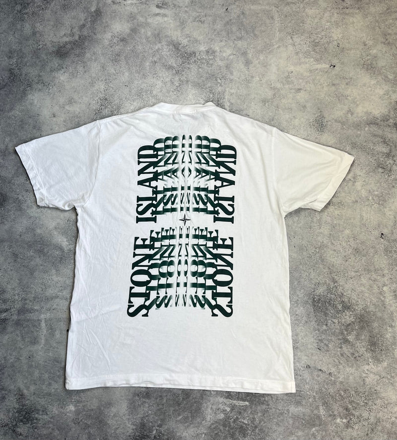 Stone island 2023 white & green graphic tee