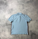 Gucci logo cotton blend polo shirt light blue