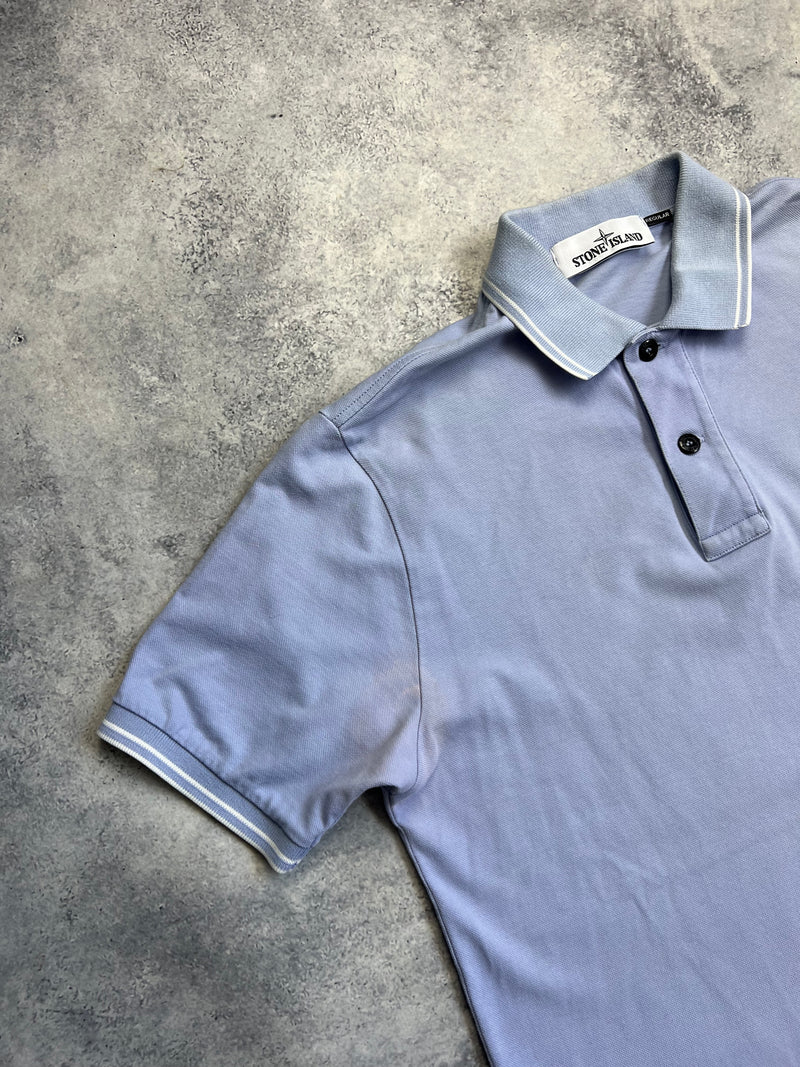 Stone island blue polo shirt