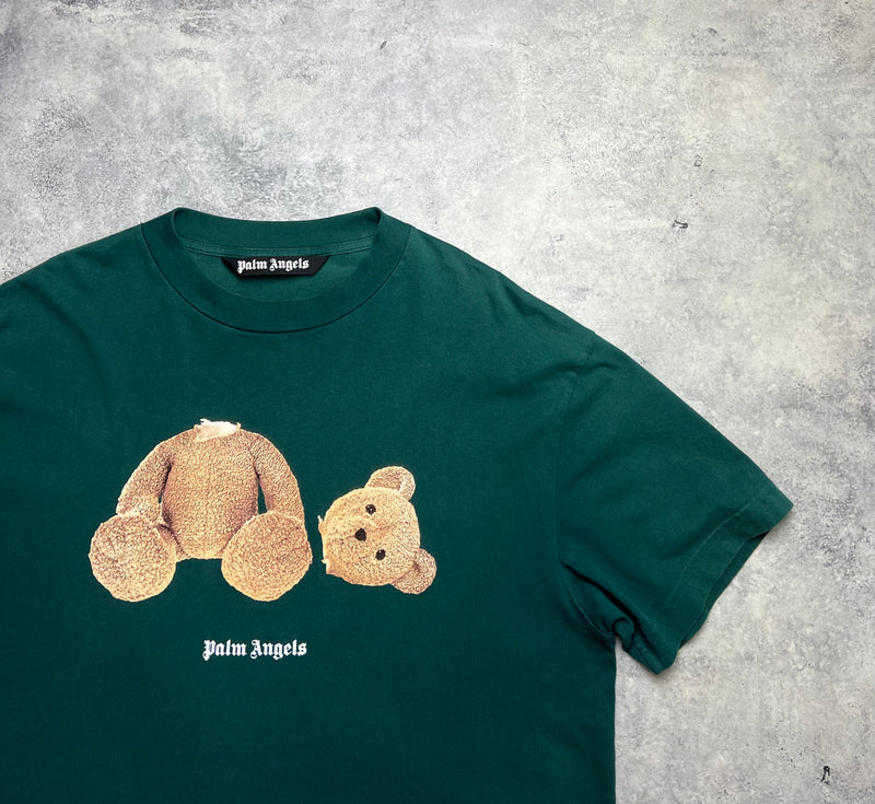 Palm angels dark green kill the bear tee