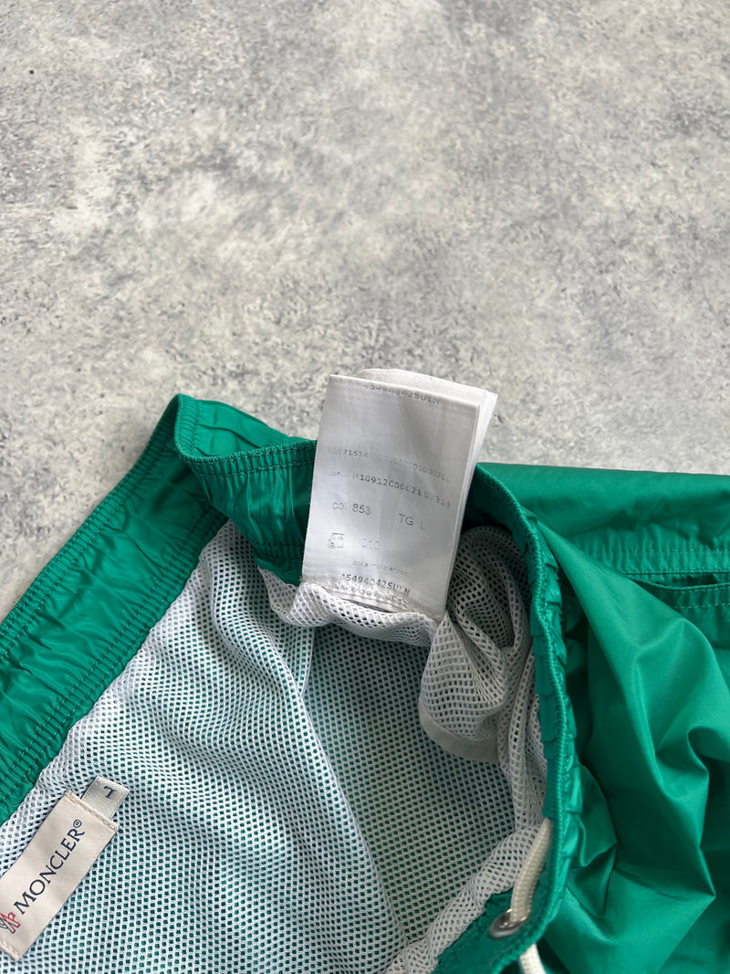 Moncler green swim shorts