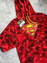 Bape x DC superman red camo hoodie