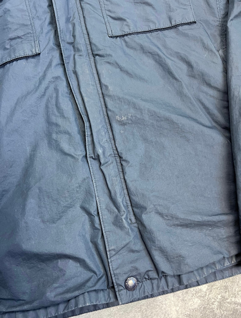 CP company navy blue micro M zip up goggle jacket